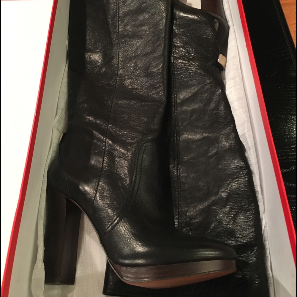 NWOB Coach Black Leather Tall Boots